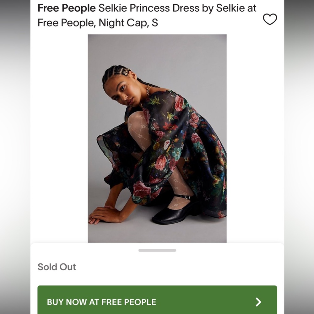 Free People Princess Dress by Selkie , Night Cap - Medium